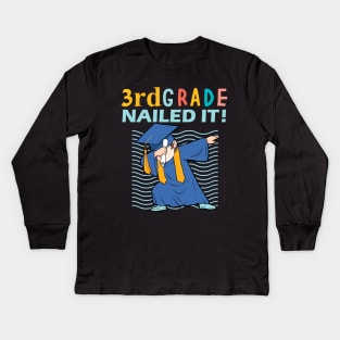 3rd grade nailed it-3rd grade graduation gift Kids Long Sleeve T-Shirt